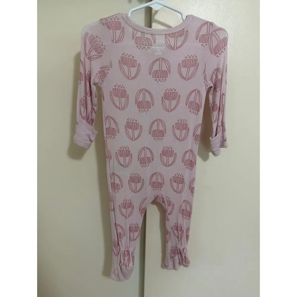 Cloud Island Baby 2pk Floral Soft Modal Blend Long Sleeve Footed Pajamas Stretch
